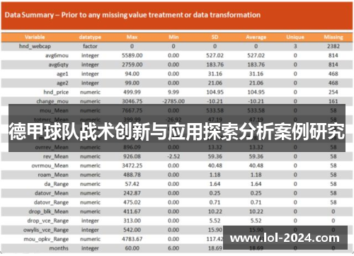 德甲球队战术创新与应用探索分析案例研究
